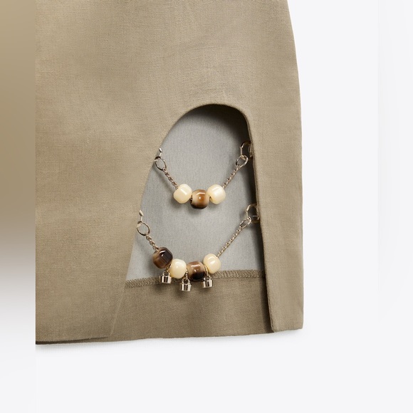 ZARA LINEN MINI SKIRT - Picture 8 of 10